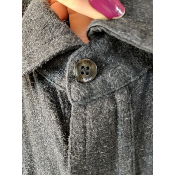 Kit & Ace Men's Button Up Shirt City Tech Charcoal Grey Long Sleeve Slim Sz Med - Picture 5 of 8